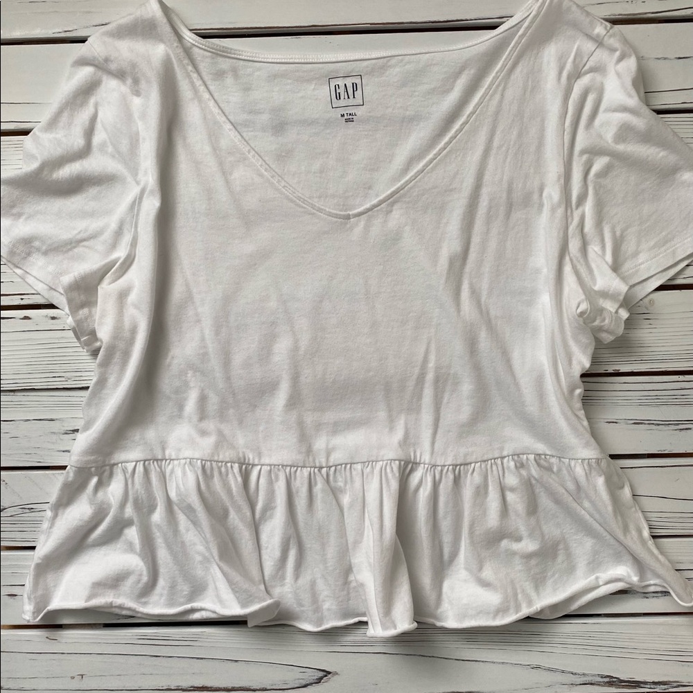 GAP Peplum Short Sleeve V-Neck Tee